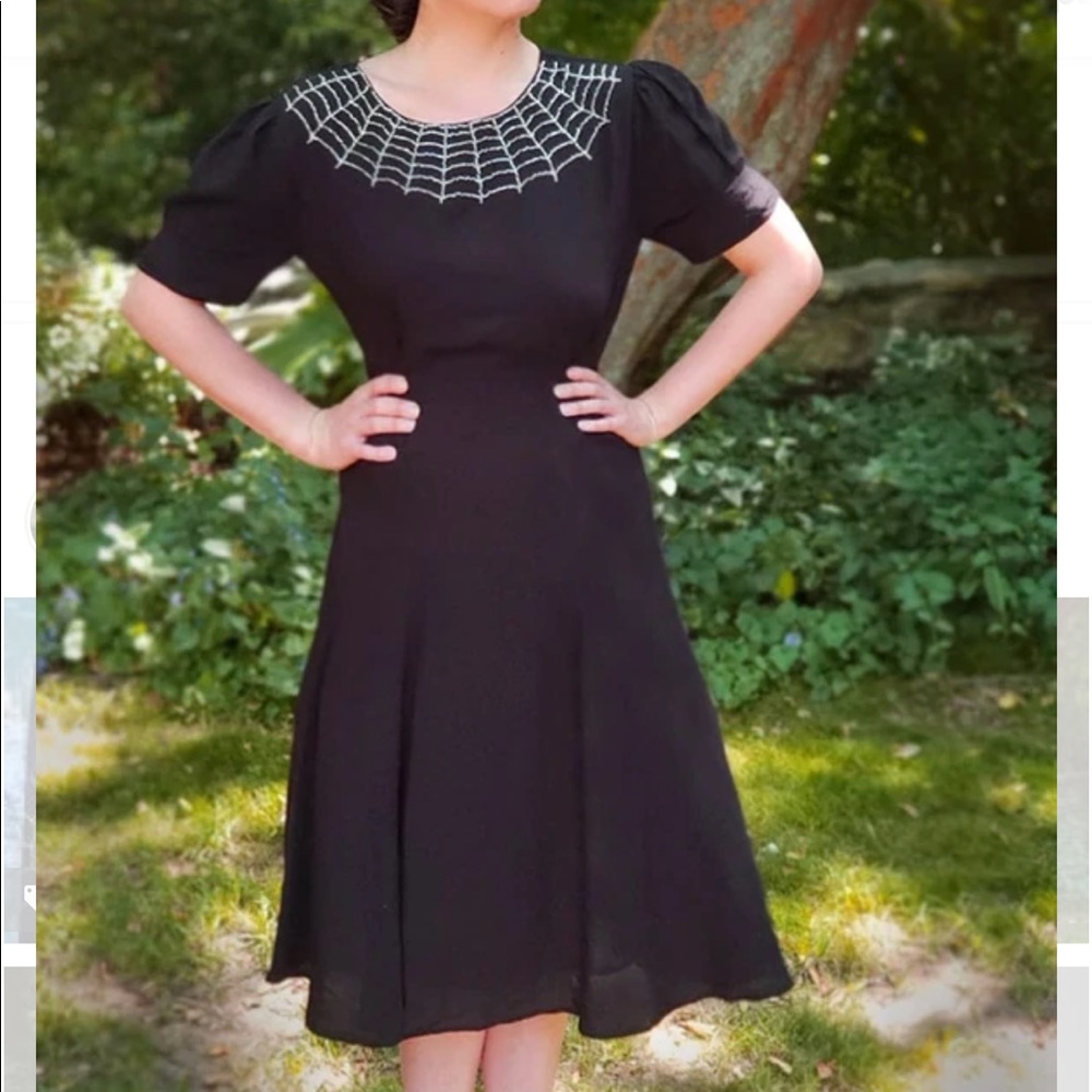 1940’s Style Beaded Spiderweb Dress
